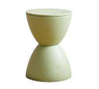 QAUUCP Reposapiés para Dormitorio Taburete Redondo de Reloj Arena | Cambio de zapatos: diseño colorido de estética geométrica, adecuado for decoración del hogar de estilo moderno(Green)