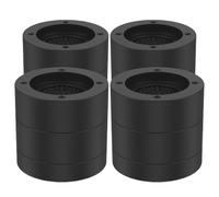 QAUUCP Tacos Elevadores Cama 4/8Pcs Round Foot Pad Universal Furniture Riser Heavy Duty Sofa Cabinet Leg Lift Double Layer Protector Accessories(4Pcs Black)