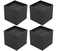 QAUUCP Tacos Elevadores Cama 4Pcs Bed Risers Adjustable Furniture Support Non Slip Heavy Duty Table Chair Sofa Cabinet Legs Frame Riser Raising Stackabl