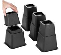 QAUUCP Tacos Elevadores Cama 4pcs Furniture Leg Risers Bed Foot Pads Heavy Duty Up To 1 300 Lbs Sofa Table Chair Square 4.7 Inch 5.2(S-4PCS)