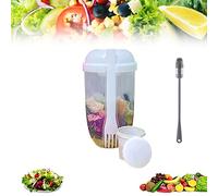 qavcg 2022 Keep Fit Salad Meal Shaker Cup, Salad Cup with Fork and Salad Dressing Holder, Fresh Salad Cup to Go, Health Salad Container, Portable Vegetable Breakfast to Take Away, White