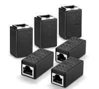 QAWESDX Paquete de 6 acopladores RJ45, extensor de cable Ethernet, conector Ethernet en línea para Cat7, Cat6, Cat5e, Cat5, adaptador extensor Ethernet hembra a hembra, acoplador de cable de red