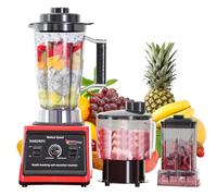 Qawner Licuadora profesional 3 en 1 de 9500 W y 3 L para zumos y batidos, con 15 velocidades, 8 cuchillas de acero inoxidable y función de autolimpieza