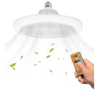 Qawner Ventilador de techo con luz y mando a distancia, 30 W luces de ventilador de techo, 3 colores regulable LED, 3 velocidades, silencioso, para sala de estar, dormitorio, dormitorio (A)