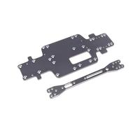 QAWRYV para Wltoys 284161 284010 284131 K989 K979 K969 1/28 De Metal para Placa Inferior del Chasis Y Placa del Segundo Piso Pieza De Actualización Bastidor Chasis RC(Gray)