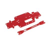 QAWRYV para Wltoys 284161 284010 284131 K989 K979 K969 1/28 De Metal para Placa Inferior del Chasis Y Placa del Segundo Piso Pieza De Actualización Bastidor Chasis RC(Red)