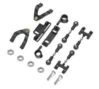 QAWRYV Piezas para Coches RC para WPL D12 D22 D32 D42 1/10 Copa De Dirección De Metal Brazo Inferior Superior Dirección Deslizante Bloque Giratorio RC Coche Actualizaciones Piezas Accesorios(Black)