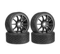 QAWSED Compatible con Infraction para Limitless para Felony para FSR para Model GT para Arrma Piezas para Autos RC 1/7 53/107 42/100 Neumático Neumático Rueda RC Ruedas Llantas(Black,4pcs 100mm)