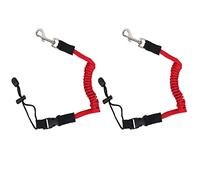 Qaziuy 2 correas de remo para kayak, cuerda elástica para kayak con hebilla de cinturón ajustable y ganchos, accesorios para kayak para canoa, canotaje, surf, color rojo