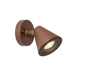 Qazqa Aplique de exterior moderno marrón óxido IP44 orientable - Ciara Aluminio/Vidrio Redonda Adecuado para LED Max. 1 x 35 Watt