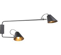 QAZQA Aplique de pared acero negro