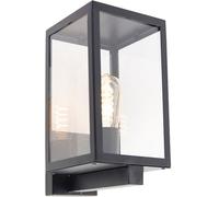 QAZQA Aplique exterior aluminio negro