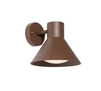 QAZQA Aplique exterior industrial cono marrón óxido IP44 - Natas Acero/Vidrio Redonda Adecuado para LED Max. 1 x 40 Watt