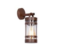 Qazqa Aplique industrial de exterior marrón óxido IP44 - Ruben Plástico/Acero inoxidable Cilíndra Adecuado para LED Max. 1 x 40 Watt