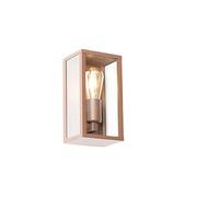 Qazqa Aplique industrial marrón óxido 26 cm IP44 - Charlois Aluminio/Vidrio Rectangular Adecuado para LED Max. 1 x 40 Watt