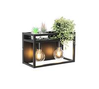 Qazqa Aplique industrial negro con cremallera 2 luces - Cage Rack Acero Rectangular Adecuado para LED Max. 2 x 60 Watt