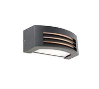 Qazqa Aplique moderno antracita IP44 - HURRICANE 1 Aluminio/Plástico Rectangular Adecuado para LED Max. 1 x 40 Watt