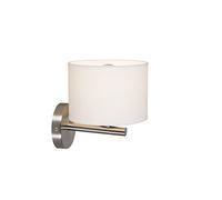 Qazqa Aplique moderno blanco redondo - VT 1 Textil/Acero Redonda Adecuado para LED Max. 1 x 60 Watt