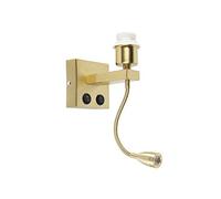 Qazqa Aplique moderno dorado brazo flexible - BRESCIA COMBI Acero Cuadrada Incluye LED Max. 1 x 1 Watt