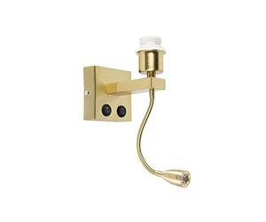 Qazqa Aplique moderno dorado brazo flexible - BRESCIA COMBI Acero Cuadrada Incluye LED Max. 1 x 1 Watt