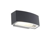Qazqa Aplique moderno grafito 14.3 cm IP44 - LATINA Aluminio/Vidrio Rectangular Adecuado para LED Max. 1 x 60 Watt