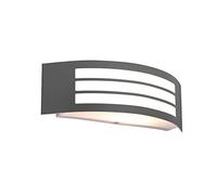 QAZQA Aplique moderno gris oscuro IP44 - SAPPHIRE Deluxe Plástico/Acero inoxidable Rectangular Adecuado para LED Max. 1 x 15 Watt