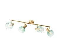 QAZQA Art Déco Foco Art Deco dorado con cristal verde 4 luces - Vidro Acero/Alargada Adecuado para LED Max. 4 x 25 Watt