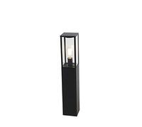 Qazqa Baliza industrial negra 80cm IP44 - CHARLOIS Aluminio/Vidrio Alargada Adecuado para LED Max. 1 x 40 Watt