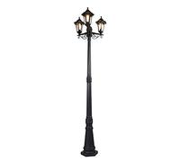 QAZQA Clásico/Antiguo Farol clásico negro 3-luces IP44 - NEW HAVEN Vidrio/Plástico Alargada Adecuado para LED Max. 3 x 15 Watt