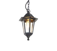 QAZQA Clásico/Antiguo Lámpara colgante romántica negra IP44 - NEW HAVEN Vidrio/Plástico Alargada Adecuado para LED Max. 1 x 15 Watt