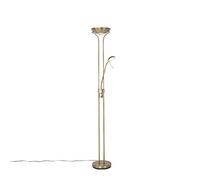 Qazqa Clásico/Antiguo Lámpara de pie moderna bronce flexo LED REGULABLE 500-1800lm - DIVA Vidrio/Acero Alargada Incluye LED Max. 1 x 23 Watt
