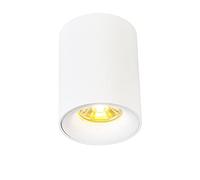 QAZQA Diseño Foco moderno blanco - RONDA Acero Cilíndra Adecuado para LED Max. 1 x 50 Watt