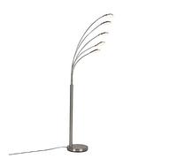 Qazqa Diseño Lámpara de pie acero regulador-táctil LED - SIXTIES Trento Acero Alargada Incluye LED Max. 5 x 25 Watt