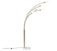 QAZQA Diseño Lámpara de pie Art Deco oro 5-luces - SIXTIES Marmo Acero/Mármol/Vidrio Alargada Adecuado para LED Max. 5 x 40 Watt