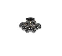 Qazqa Diseño Plafón Art Deco negro cristal ahumado 3-luces - UVAS/Acero Esfera Adecuado para LED Max. 3 x 28 Watt