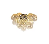 QAZQA Plafón art deco negro cristal ámbar 6-luces