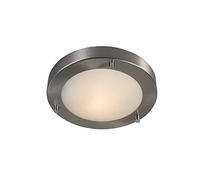 Qazqa Diseño Plafón moderno acero IP44 - YUMA 18 Acero Redonda Adecuado para LED Max. 1 x 28 Watt