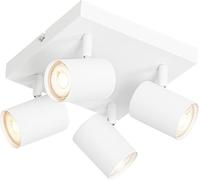 QAZQA Foco acero blanco