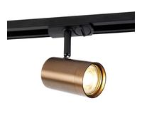 QAZQA Foco de carril monofásico moderno bronce oscuro - Jeana Acero Redonda Adecuado para LED Max. 1 x 10 Watt