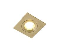 Qazqa Foco empotrable moderno dorado IP44 - XENA Square Aluminio/Vidrio Cuadrada Adecuado para LED Max. 1 x 50 Watt
