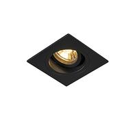 Qazqa Foco empotrable moderno negro 9,3cm orientable - CHUCK Acero Cuadrada Adecuado para LED Max. 1 x 50 Watt
