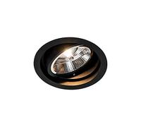 Qazqa Foco empotrado moderno redondo negro orientable - CHUCK 111 Aluminio Redonda Adecuado para LED Max. 1 x 50 Watt