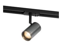 QAZQA Foco moderno color Gunmetal para sistema de riel monofásico - Iconic Jeana Metálica/Redonda Adecuado para LED Max. 1 x 10 Watt