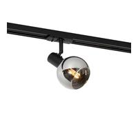 QAZQA Foco moderno negro para sistema de riel monofásico - Iconic Lava Vidrio Redonda Adecuado para LED Max. 1 x 15 Watt
