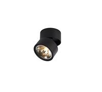 Qazqa Industrial Foco moderno negro orientable - GO NINE TUBO Aluminio/Acero Redonda Adecuado para LED Max. 1 x 40 Watt