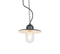 Qazqa Industrial Lámpara colgante rústica antracita IP44 - KANSAS Vidrio/Acero Redonda Adecuado para LED Max. 1 x 60 Watt