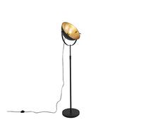 Qazqa Industrial Lámpara de pie negro dorado 35cm orientable - MAGNAX Acero Alargada/Redonda Adecuado para LED Max. 1 x 60 Watt