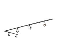 QAZQA Industrial Sistema de carril con 5 focos monofásicos negros - Suplux Aluminio/Acero/Plástico Alargada Adecuado para LED Max. 5 x 50 Watt