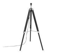 Qazqa Industrial Trípode negro sin pantalla - TRIPOD Madera/Acero Alargada Adecuado para LED Max. 1 x 40 Watt