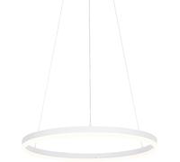 QAZQA Lámpara colgante de diseño blanca 60 cm con led regulable en 3 pasos